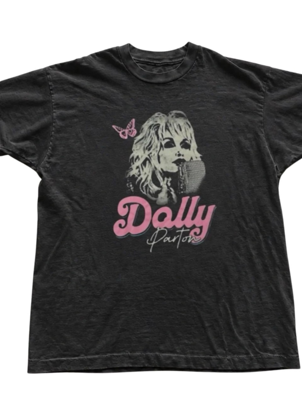 Gildan Black Tee with Pink Dolly Graphic